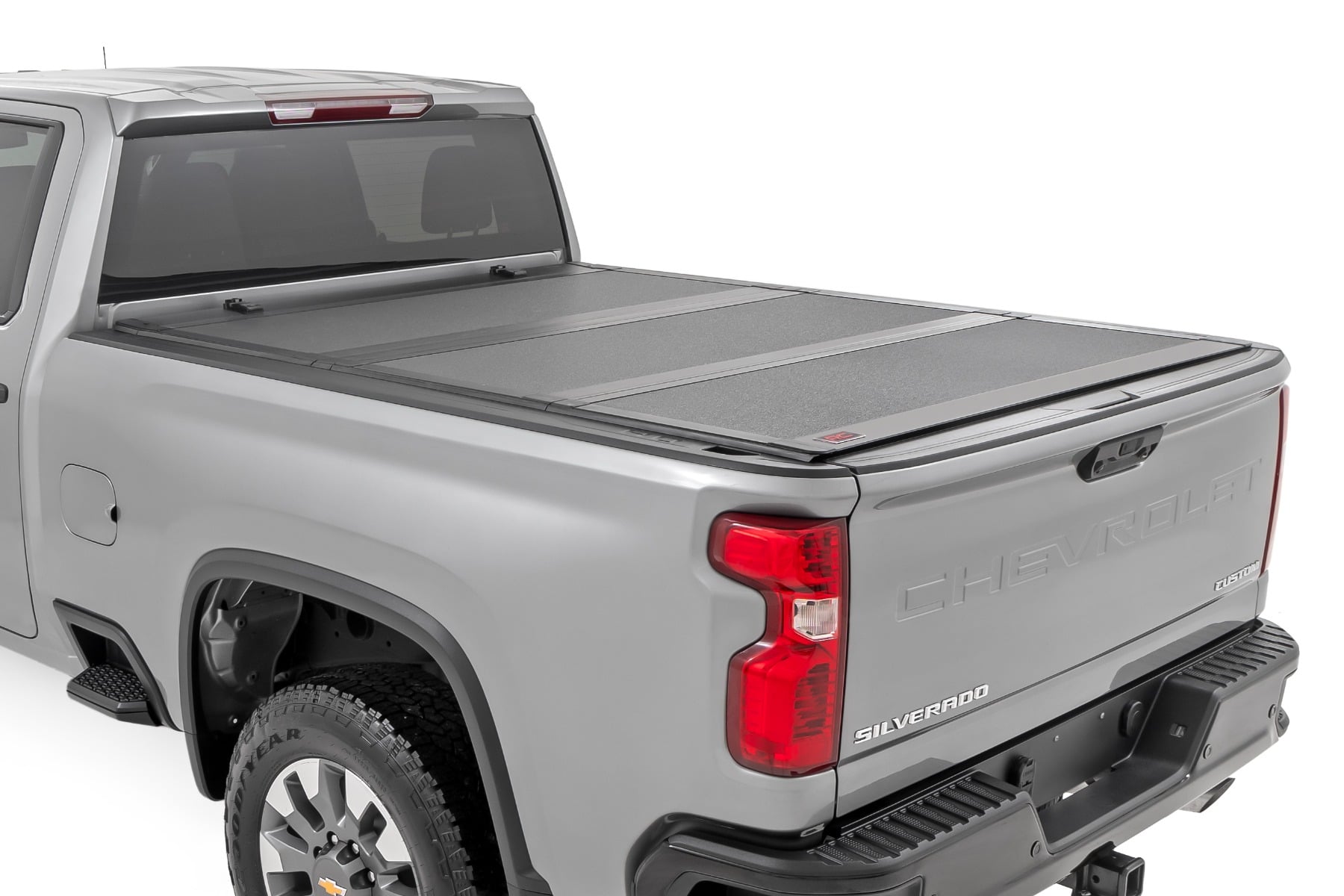 Rough Country Hard Tri-Fold Flip Up Bed Cover 6’9″ Bed Chevy/GMC Silverado/Sierra 2500HD/3500HD (20-26)