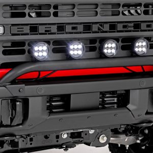 Rough Country Light Bar Mount 3.5″ Round LED (Quad) Black Amber DRL OE Modular Steel Ford Bronco (21-24)