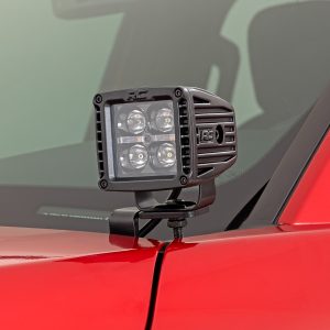 Rough Country LED Light Kit Ditch Mount 2″ Black Pair Amber DRL Toyota Tacoma (24-26)