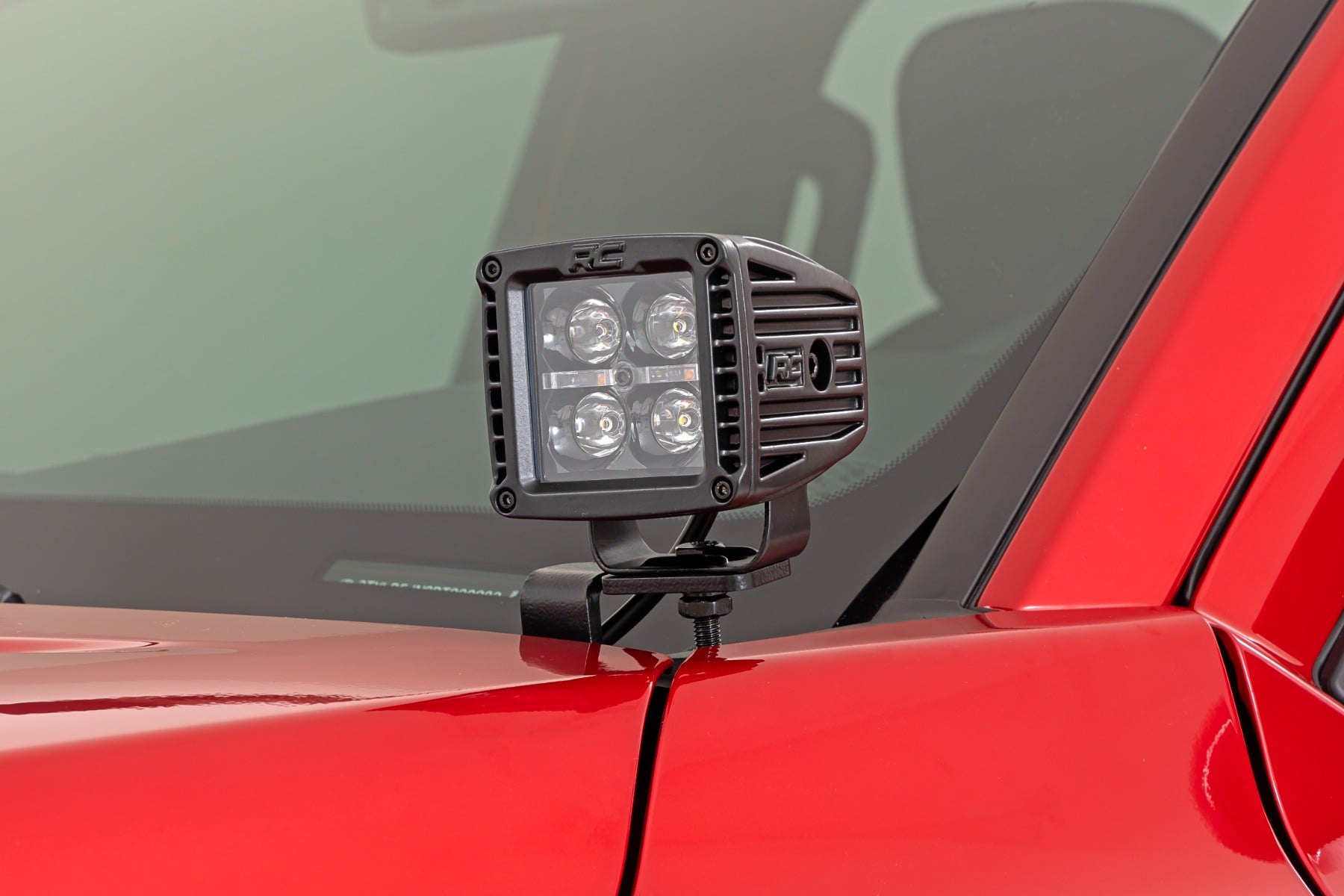Rough Country LED Light Kit Ditch Mount 2″ Black Pair White DRL Toyota Tacoma (24-26)