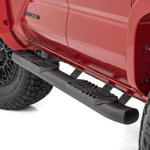Rough Country Oval Nerf Step Double Cab Black Toyota Tacoma 2WD/4WD (2024-2026)