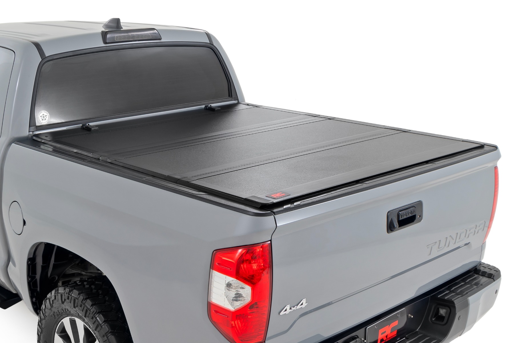 Rough Country Hard Tri-Fold Flip Up Bed Cover 5’7″ Bed Toyota Tundra 2WD/4WD (07-21)