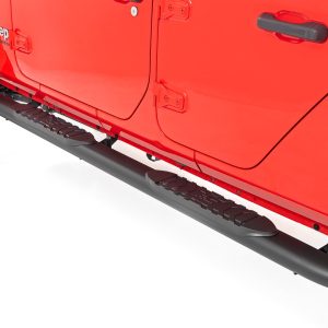 Rough Country Oval Nerf Steps Black Jeep Gladiator JT 4WD (2020-2026)