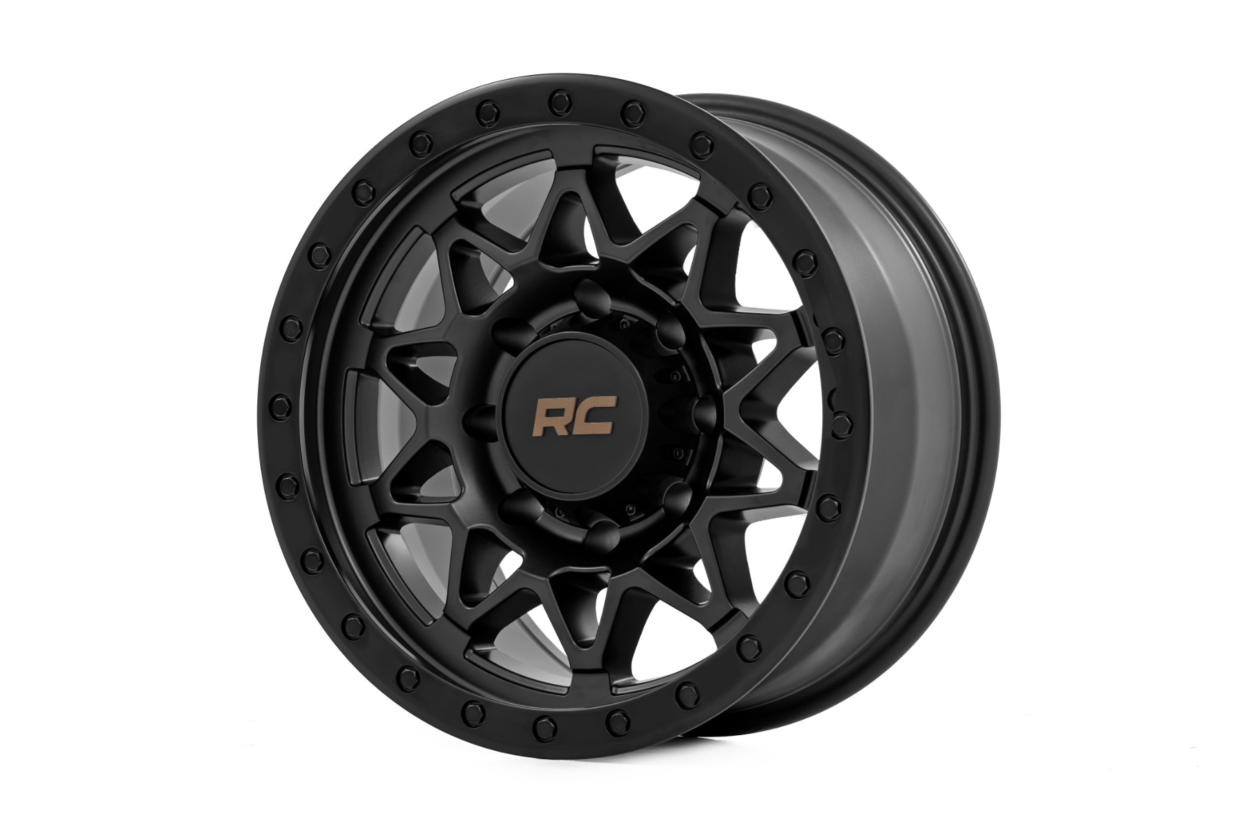 Rough Country 78 Series Wheel Simulated Beadlock Black 18x9 8x6.5 -12mm