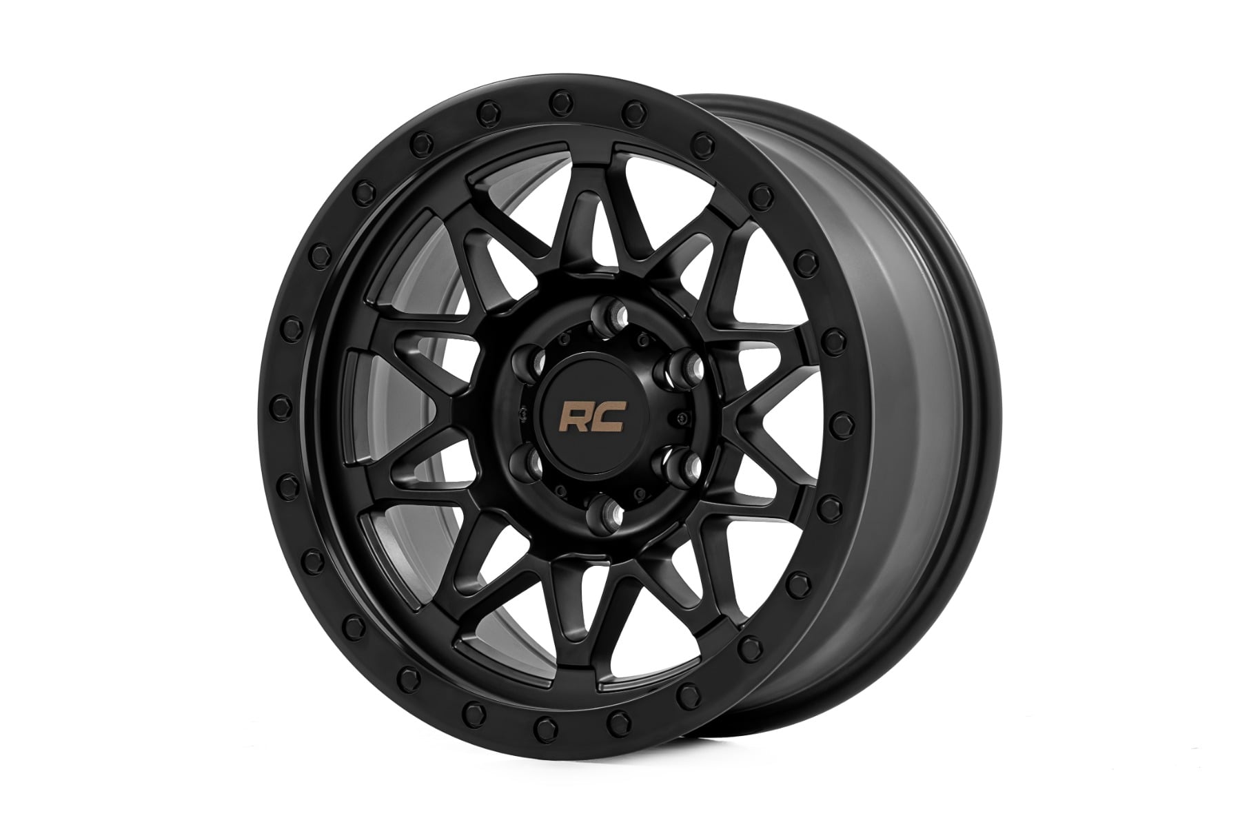 Rough Country 78 Series Wheel Simulated Beadlock Black 18x9 5x5.5 -12mm