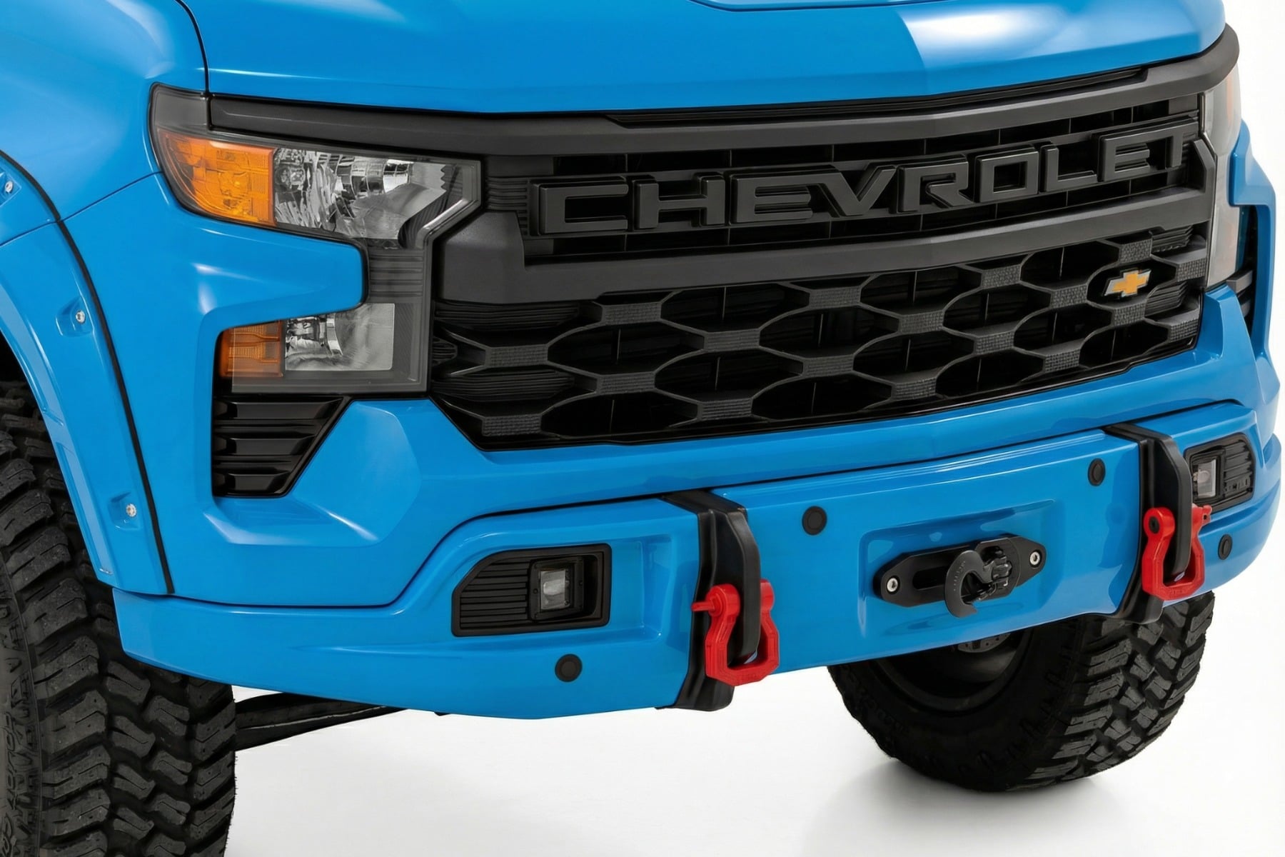 Rough Country Front FXS Bumper 12000S GLT Glacier Blue Chevy Silverado 1500 (23-26)