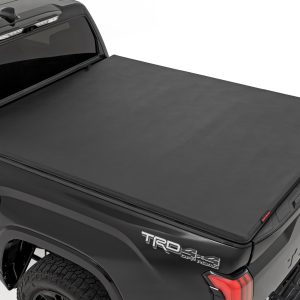 Rough Country Soft Tri-Fold Bed Cover With & W/O OE Rails 6’7″ Bed Toyota Tundra (22-26)