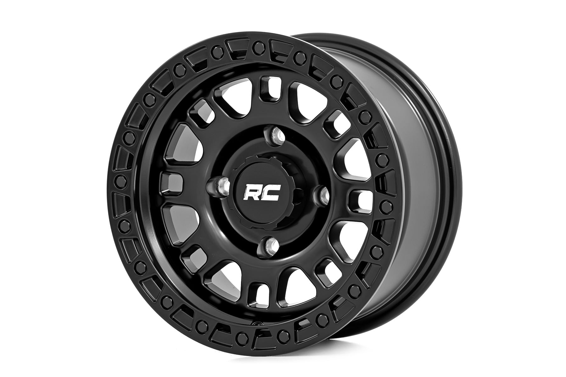 Rough Country 82 Series Wheel UTV Semi Gloss Black 15x7 4x156 +10mm