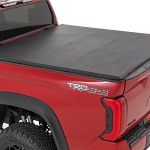Rough Country Soft Tri-Fold Bed Cover 5’7″ Bed with and w/o OE Rail Toyota Tundra (22-26)