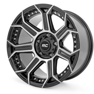 Rough Country 89 Series Wheel One-Piece Black Machined Gun Metal 17x9 6x5.5 -12mm