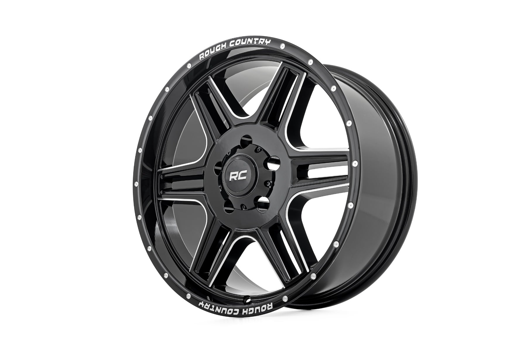 Rough Country 92 Series Wheel Machined One-Piece Gloss Black 18x9 6x5.5 +0mm
