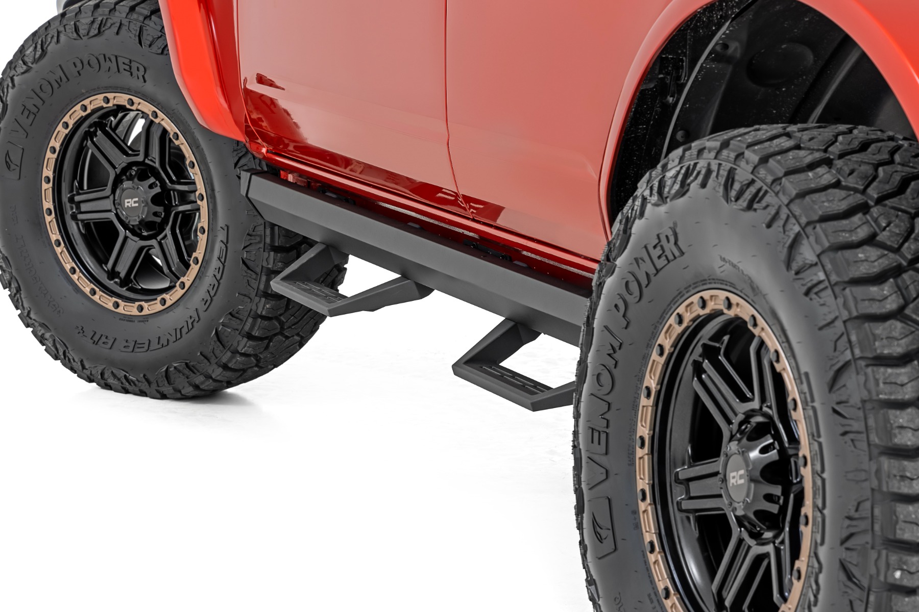 Rough Country SRL2 Adjustable Aluminum Step 4-Door Ford Bronco 4WD (2021-2026)