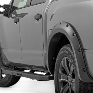 Rough Country Pocket Fender Flares KAD Gun Metal Nissan Titan 2WD/4WD (2017-2024)