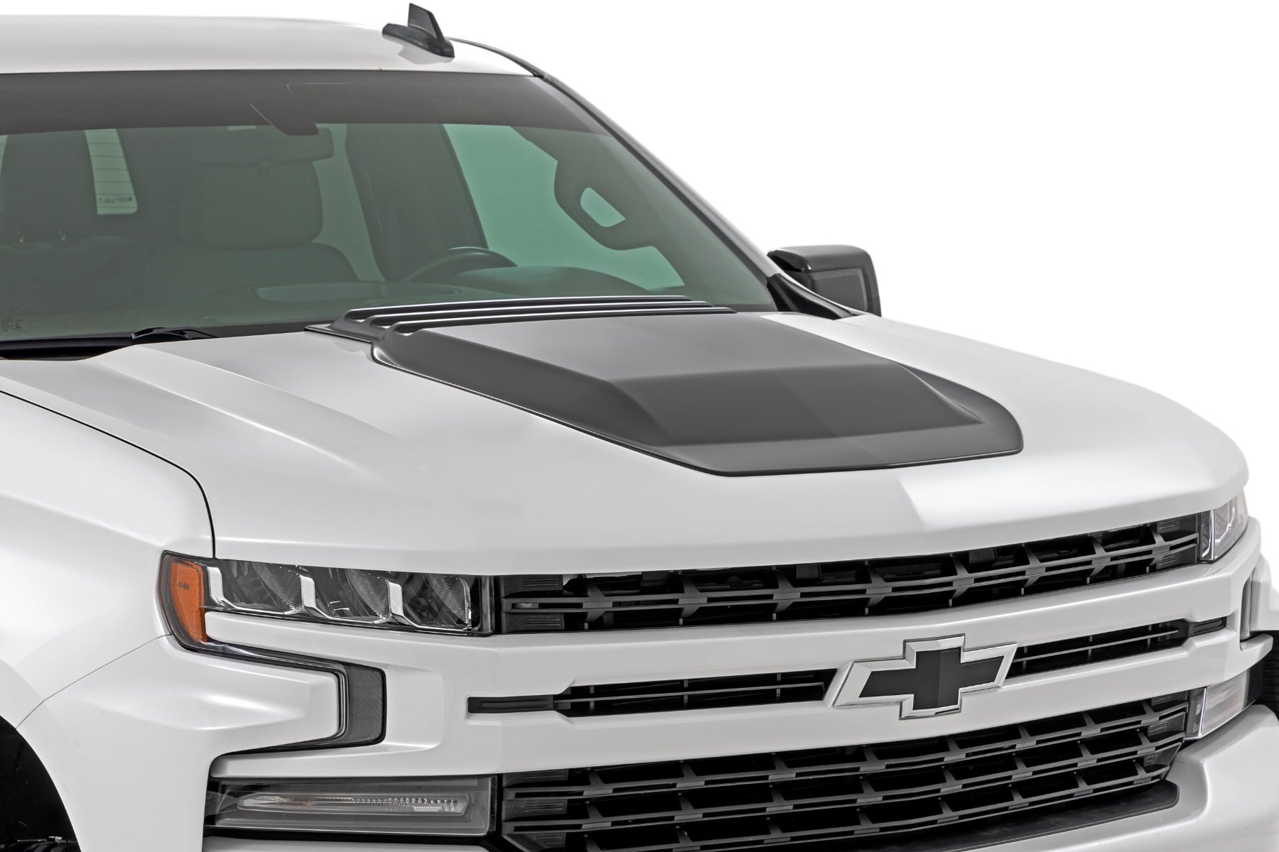 Rough Country Hood Scoop GAN Silver Ice Metallic Chevy Silverado 1500 2WD/4WD (19-26)