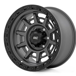 Rough Country 85 Series Wheel Simulated Beadlock Gunmetal Gray/Black 17x9 8x170 -12