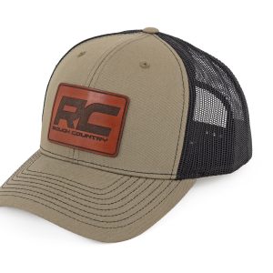 Rough Country Hat Black Mesh Rough Country Patch Brown/Leather – Richardson 112