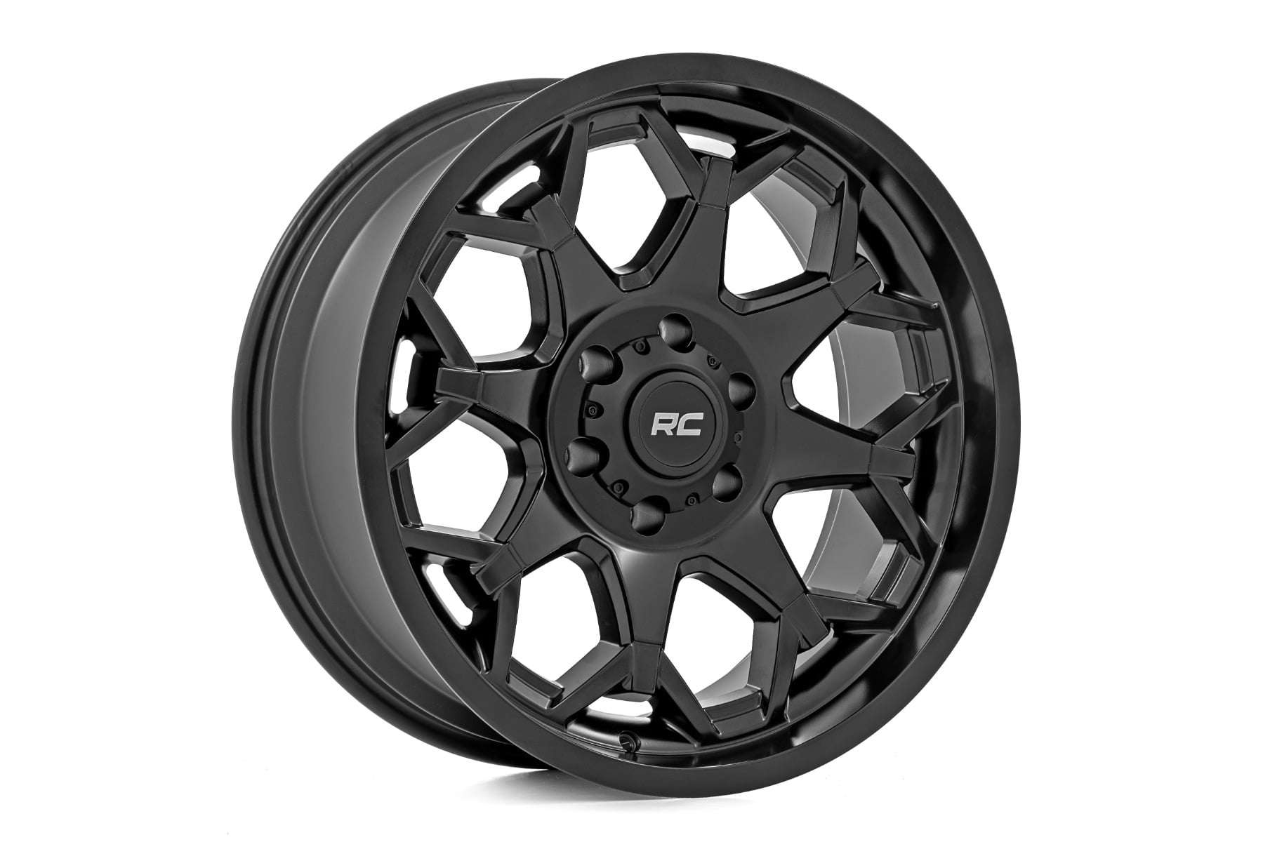 Rough Country 80 Series Wheel One-Piece Semi Gloss Black 20x10 5x5 -25mm