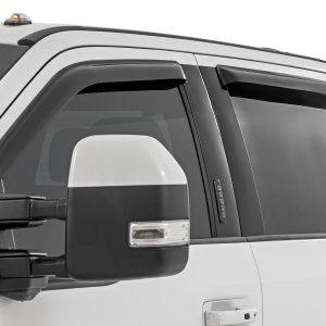 Rough Country Side Window Deflectors Tape On Rain Guard Ford F-150/Lightning/F-250/F-350/Raptor (15-26)
