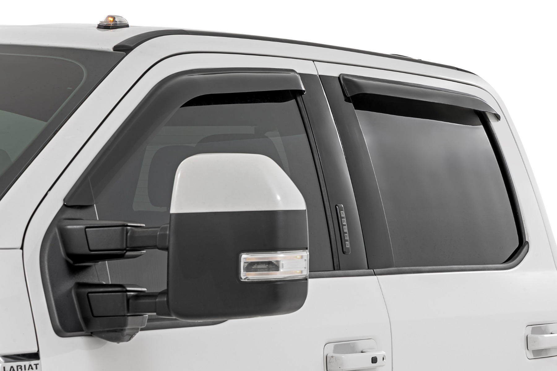 Rough Country Side Window Deflectors Tape On Rain Guard Ford F-150/Lightning/F-250/F-350/Raptor (15-26)