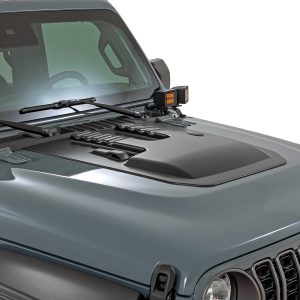 Rough Country Hood Scoop PW7 Bright White Jeep Gladiator JT/Wrangler JL 4WD (2018-2026)