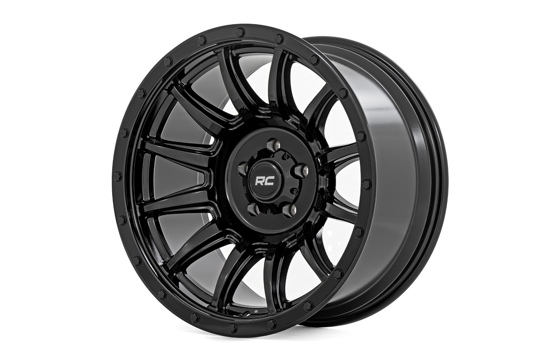 Rough Country 90 Series Wheel One-Piece Gloss Black 18x9 6x5.5 -12mm