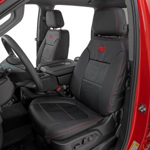 Rough Country Leather Seat Covers FR Bucket RR 60/40 Chevy/GMC Sierra 1500 (19-26)/Silverado 1500 (19-26)