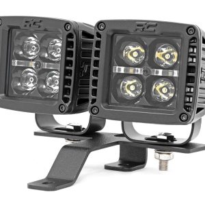Rough Country LED Light Kit Quad Cowl Mount 2″ Black Amber DRL Jeep Gladiator JT/Wrangler JL (18-26)