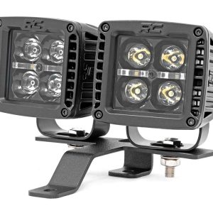 Rough Country LED Light Kit Quad Cowl Mount 2″ Black White DRL Jeep Gladiator JT/Wrangler JL (18-26)