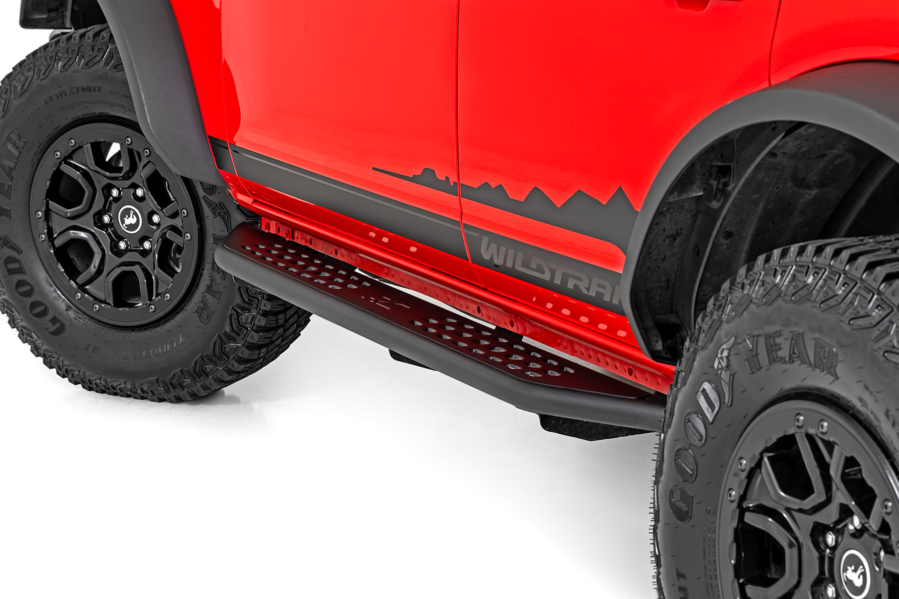 Rough Country OV2 Running Boards Side Step Bars 4-Door Ford Bronco 4WD (2021-2026)