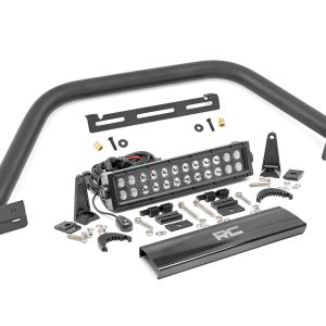 Rough Country Safari Bar 12″ LED Light Bar Black Dual Row OE Modular Steel Ford Bronco (21-26)
