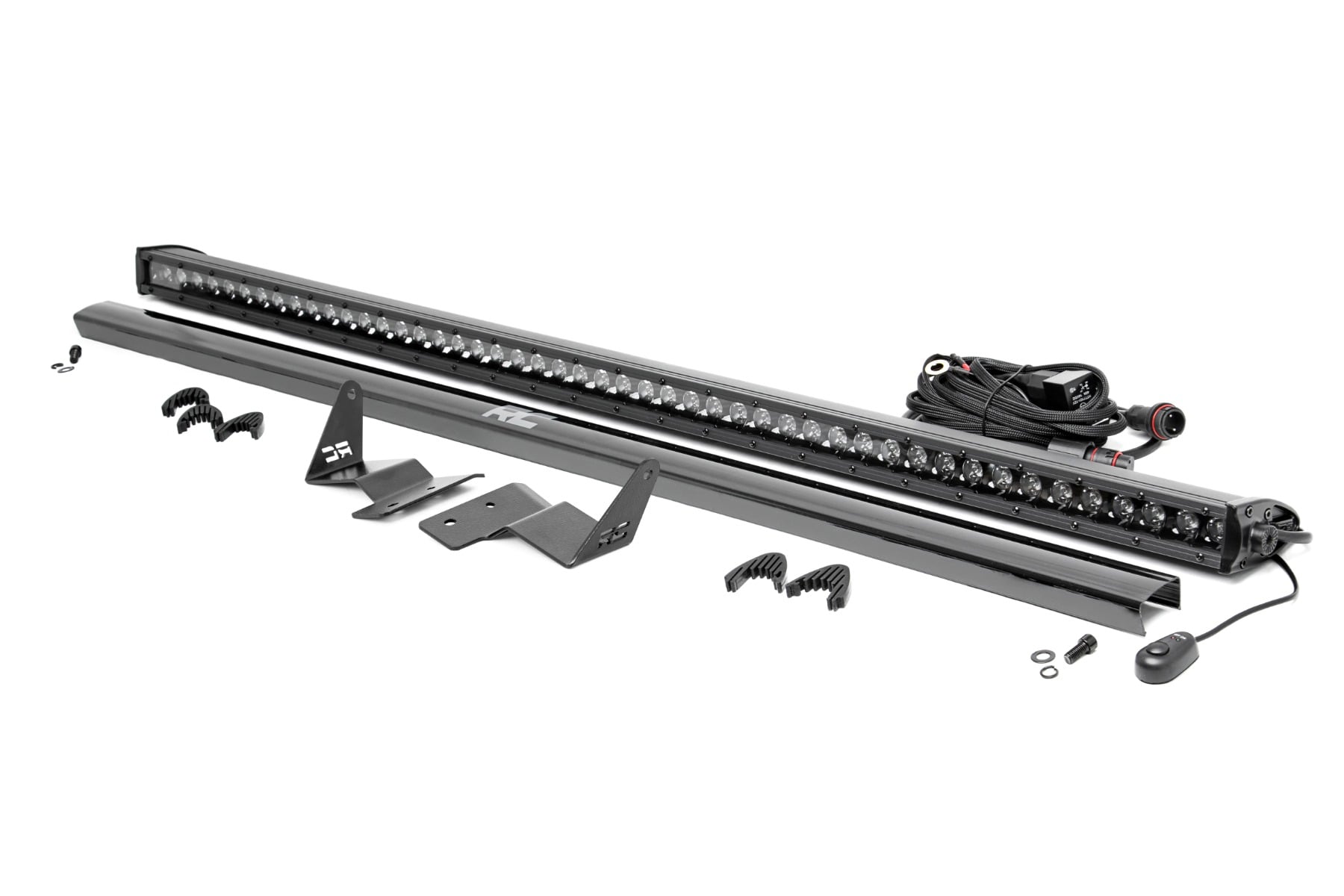 Rough Country LED Light Kit Upper Windshield 50″ Black Single Row Ford Bronco (21-26)