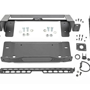 Rough Country High Winch Mount All Models 20 Inch Black Single Row LED Ford Bronco (21-26)