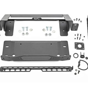 Rough Country High Winch Mount All Models 20 Inch Black Single Row LED DRL Ford Bronco (21-26)