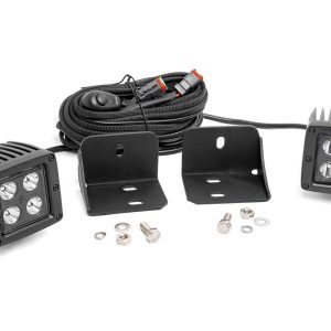 Rough Country LED Light Cab Mount 2″ Black Pair Flood Can-Am Defender HD 5/HD 8/HD 9/HD 10