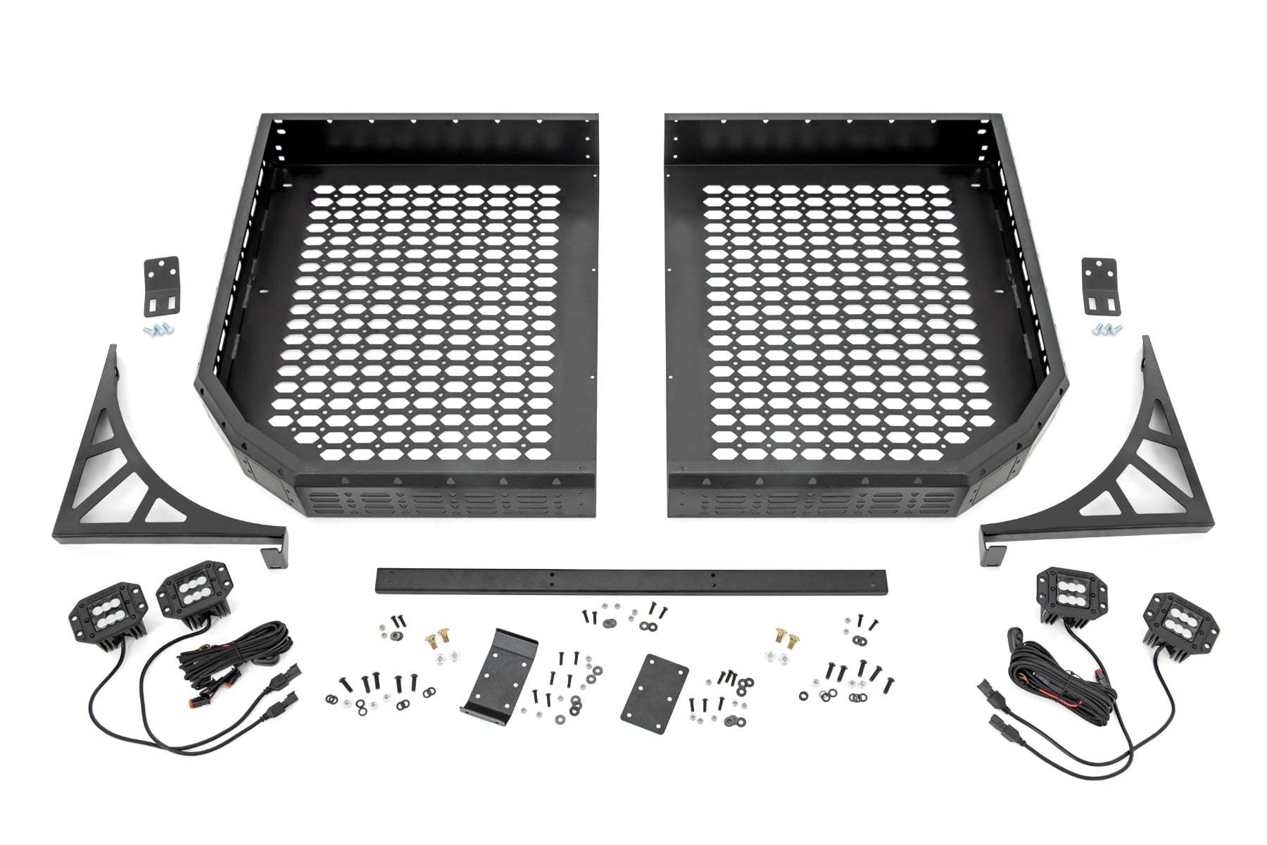 Rough Country Cargo Rack Dual 2″ Black LED Pairs Flush Mount CFMOTO UFORCE 1000