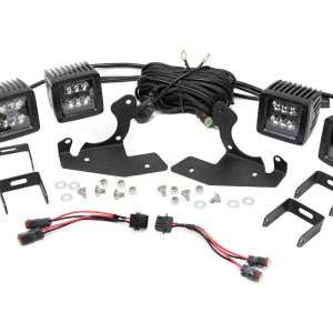 Rough Country LED Light Kit Fog Mount Dual 2″ Black Pairs Chevy Silverado 1500/2500HD/3500HD 2WD/4WD