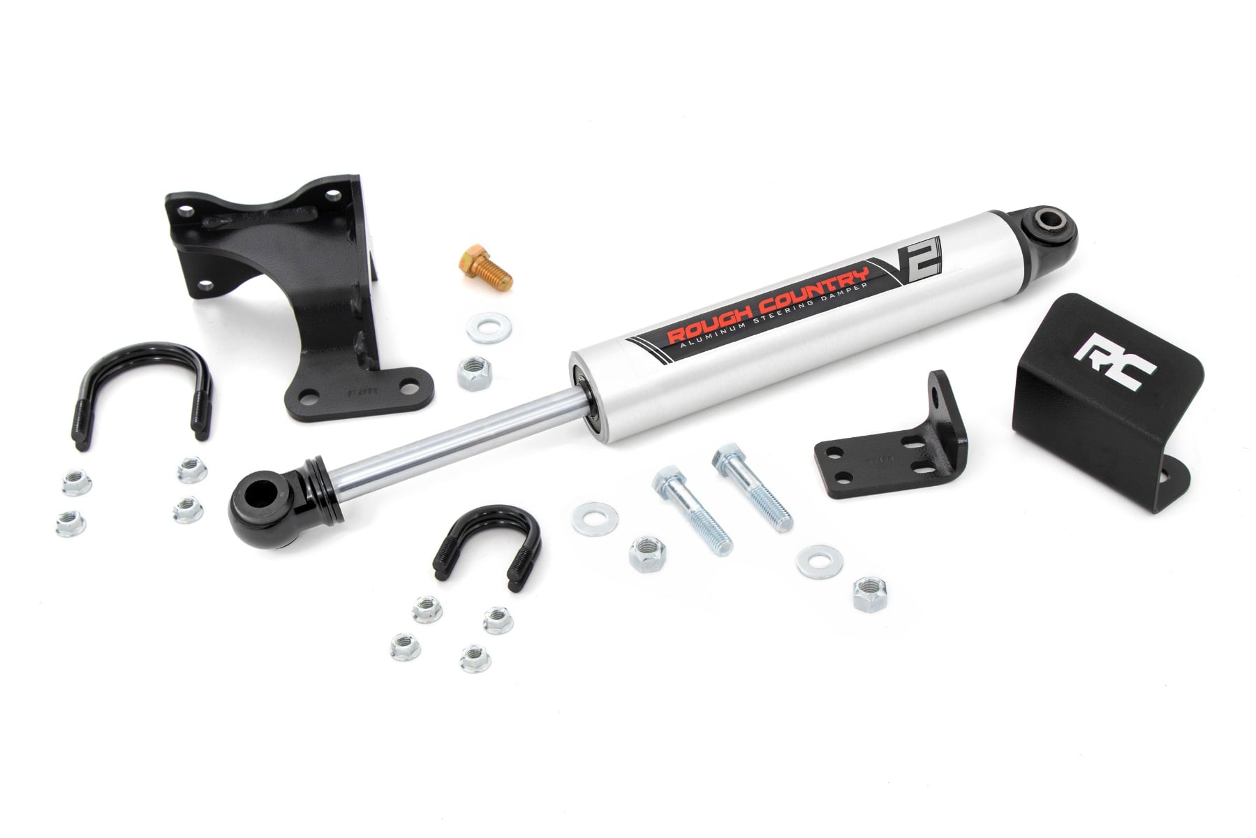 Rough Country V2 Steering Stabilizer Axle Bracket 2-8 Inch Lift Jeep Wrangler JK/Wrangler Unlimited (07-18)