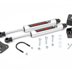 Rough Country V2 Steering Stabilizer Dual 4 Inch Lift Jeep Grand Cherokee WJ (99-04)