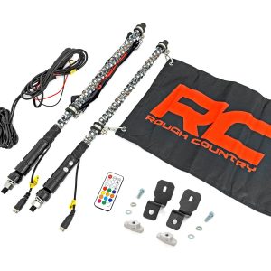 Rough Country Whip Mount 2′ Multl-Color LED Whip Pair Can-AM Defender/Segway