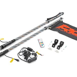 Rough Country Whip Mount 4′ Multl-Color LED Whip Pair Can-AM Defender/Segway
