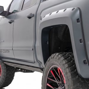 Rough Country Pocket Fender Flares 6’7″ & 8′ Bed GPA Graphite Chevy Silverado 1500 (14-18)/2500HD