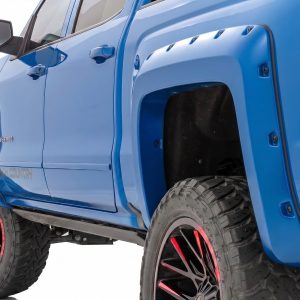 Rough Country Pocket Fender Flares 6’7″ & 8′ Bed GA0 Northsky Blue Chevy Silverado 1500 (14-18)/2500HD