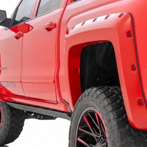 Rough Country Pocket Fender Flares 6’7″ & 8′ Bed G7C Red Hot Chevy Silverado 1500 (14-18)/2500HD