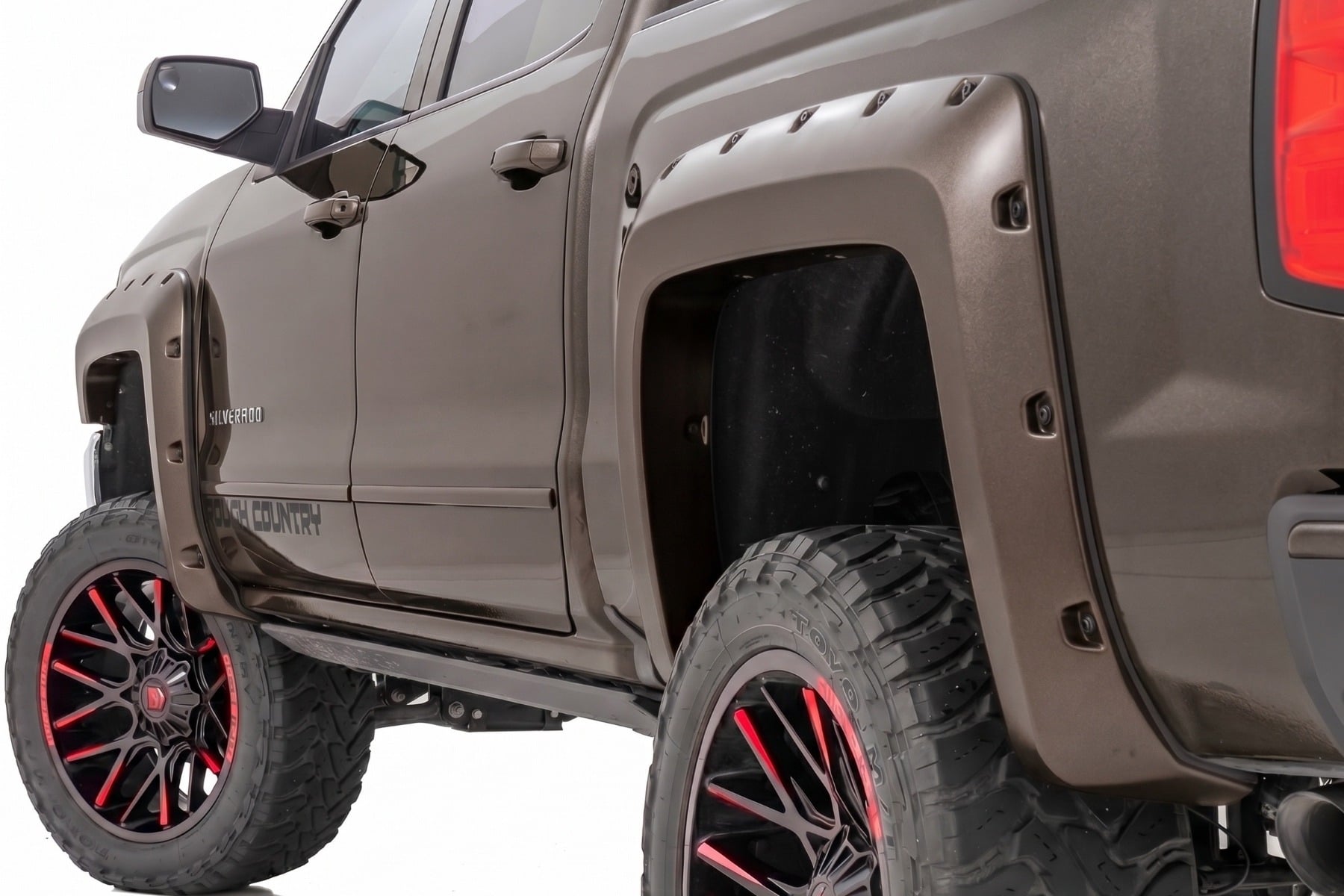 Rough Country Pocket Fender Flares 5’9″ Bed GXG Tungsten Chevy Silverado 1500 (14-18 & Classic)