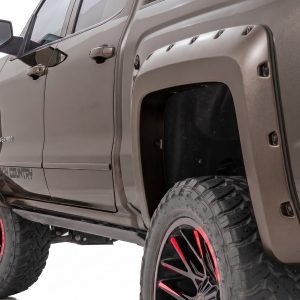 Rough Country Pocket Fender Flares 6’7″ & 8′ Bed GXG Tungsten Chevy Silverado 1500 (14-18)/2500HD