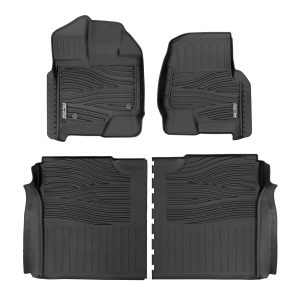 Rough Country Flex-Fit Floor Mats FR & RR Ford F-150 (15-26)/F-150 Lightning (22-26)/Raptor (17-26)