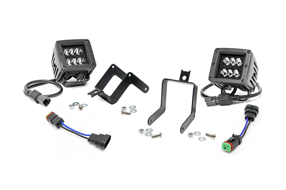 Rough Country LED Light Kit Fog Mount 2″ Black Pair Ford F-250/F-350 Super Duty (11-16)
