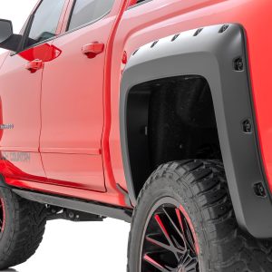 Rough Country Pocket Fender Flares 5’9″ Bed Gas Door Chevy Silverado 1500 (14-18 & Classic)