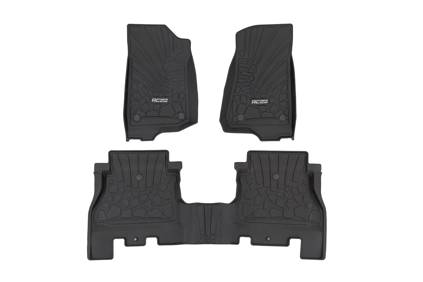 Rough Country Flex Fit Floor Mats FR & RR 4 Door Jeep Wrangler Unlimited 4WD (18-26)