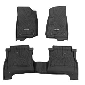 Rough Country Flex-Fit Floor Mats FR & RR RR Lockable Jeep Gladiator JT 4WD (20-26)